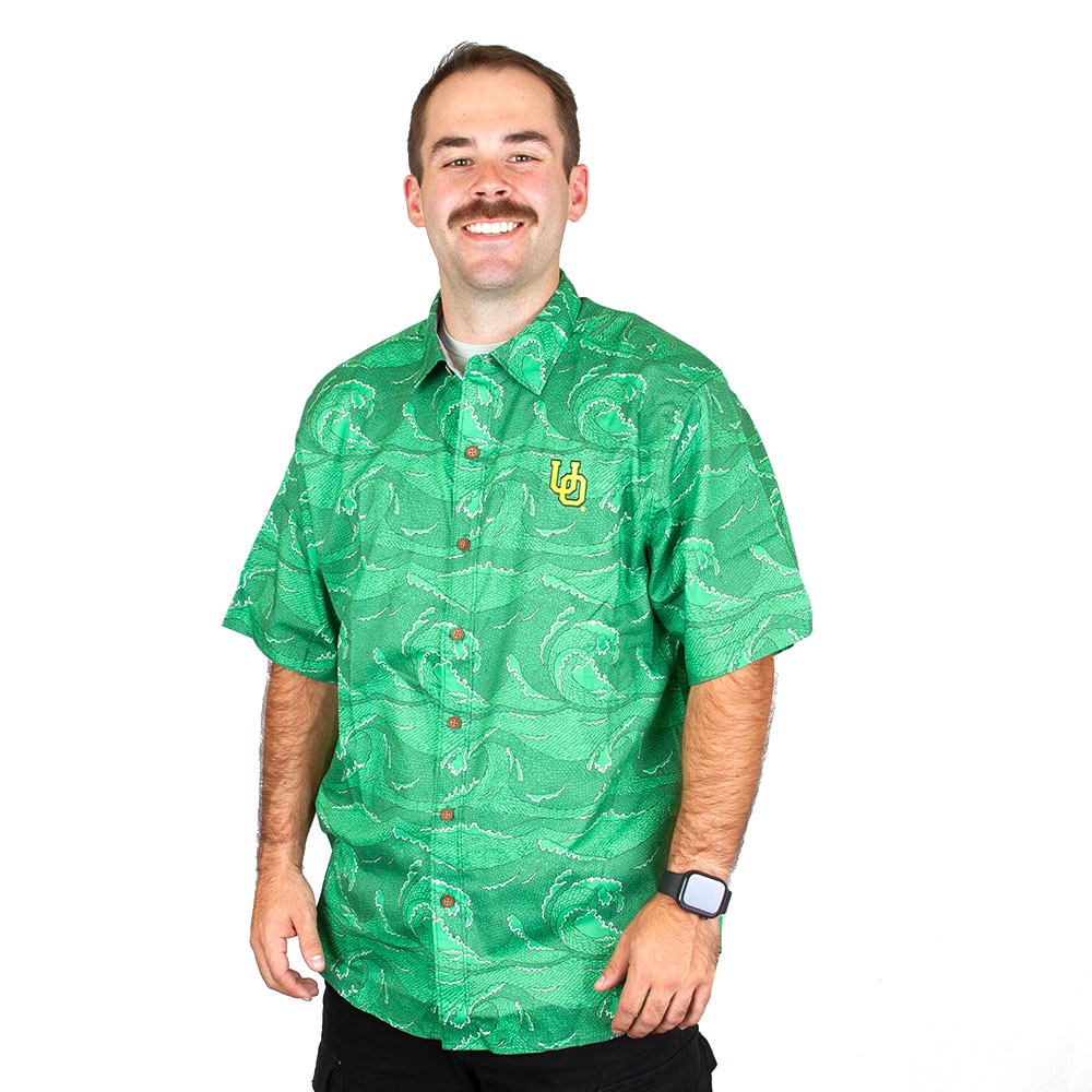 Interlocking UO, Tommy Bahama, Green, Button Up/Button Down, Men, Tonal Wave, Shirt, 924508